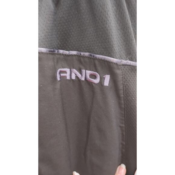 AND1 Basketball Pants Wind Zipper Leg Sz 2X Black Pull On - Picture 7 of 9